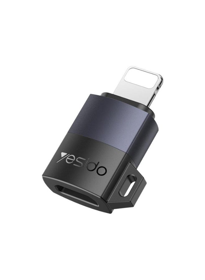 Yesido GS27 Type-C Female to 8 Pin Male Charging Adapter(Black) - Image 1