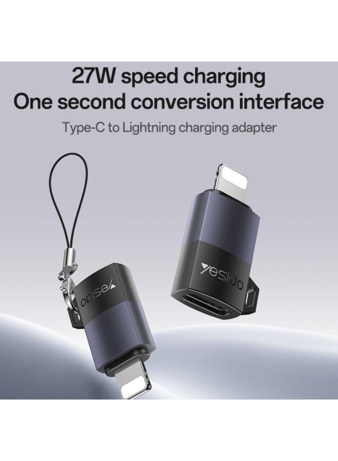 Yesido GS27 Type-C Female to 8 Pin Male Charging Adapter(Black) - Image 2