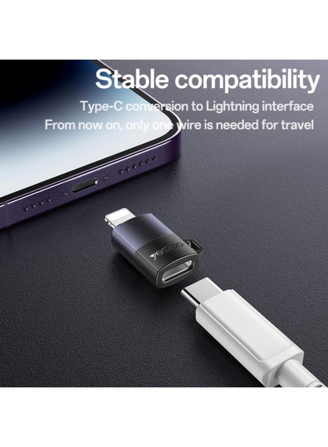 Yesido GS27 Type-C Female to 8 Pin Male Charging Adapter(Black) - Image 4