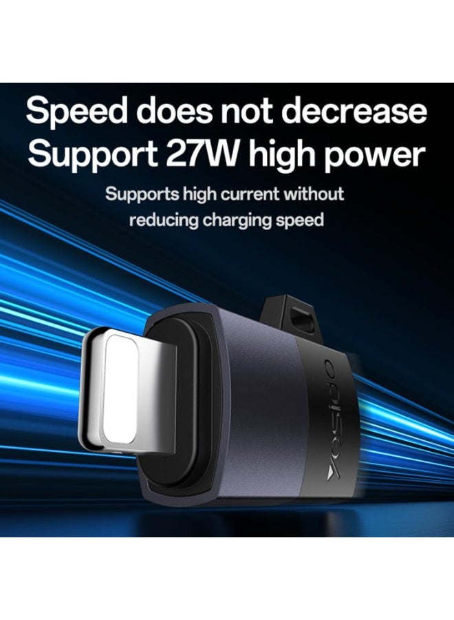 Yesido GS27 Type-C Female to 8 Pin Male Charging Adapter(Black) - Image 5