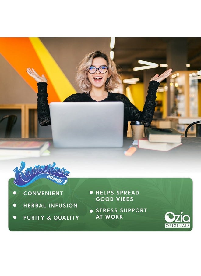 Ozia Originals - Ozia Originals Kava Kava Candy - 8 Kava Candies Per Pack, Kava Extract Stress Relief Supplement, Natural Kava Root Chill Happy Pill, Encourages Positive Mood - Coconut Cream Flavor, 1 Box (12 Packs) - Image 1