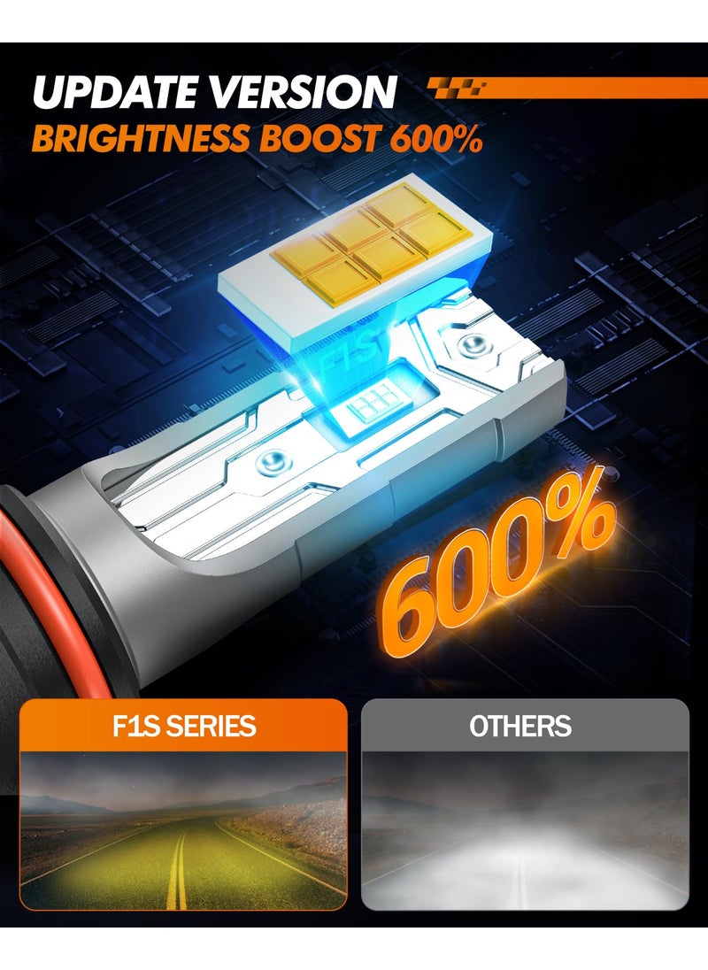 SEALIGHT SEALIGHT H10 9145 9140 LED Fog Light Bulbs Amber, 10000LM 3500K Yellow Light Bulbs, Strong Light Penetration, 9040 9045 Replacement Front Fog Lamps for car, trucks, SUVS, Non-polarity  - Image 3