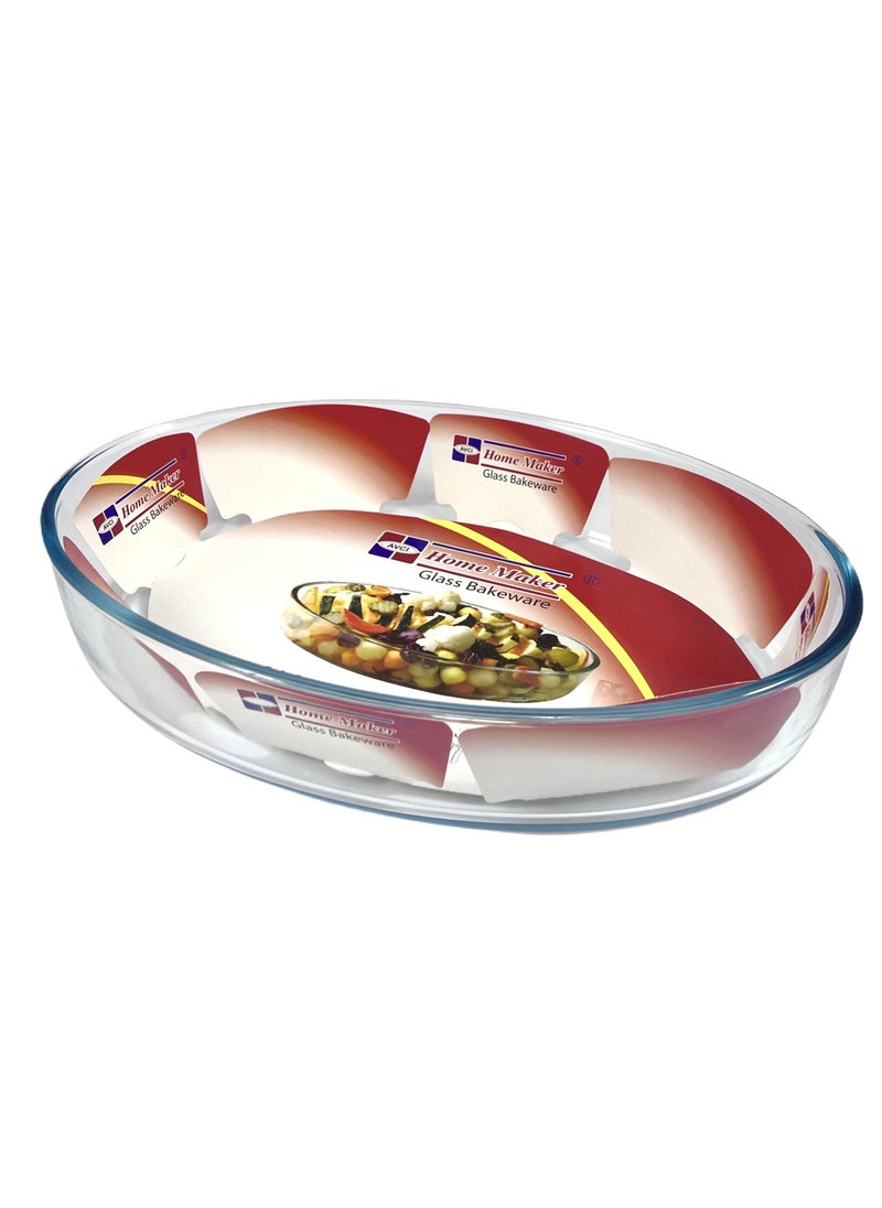 Homemaker Oval Glass Baking Dish, 3.2 Lt Capacity, 34.9X24.6 Cm Diameter, 6.6 Cm Height - Clear  - Image 5