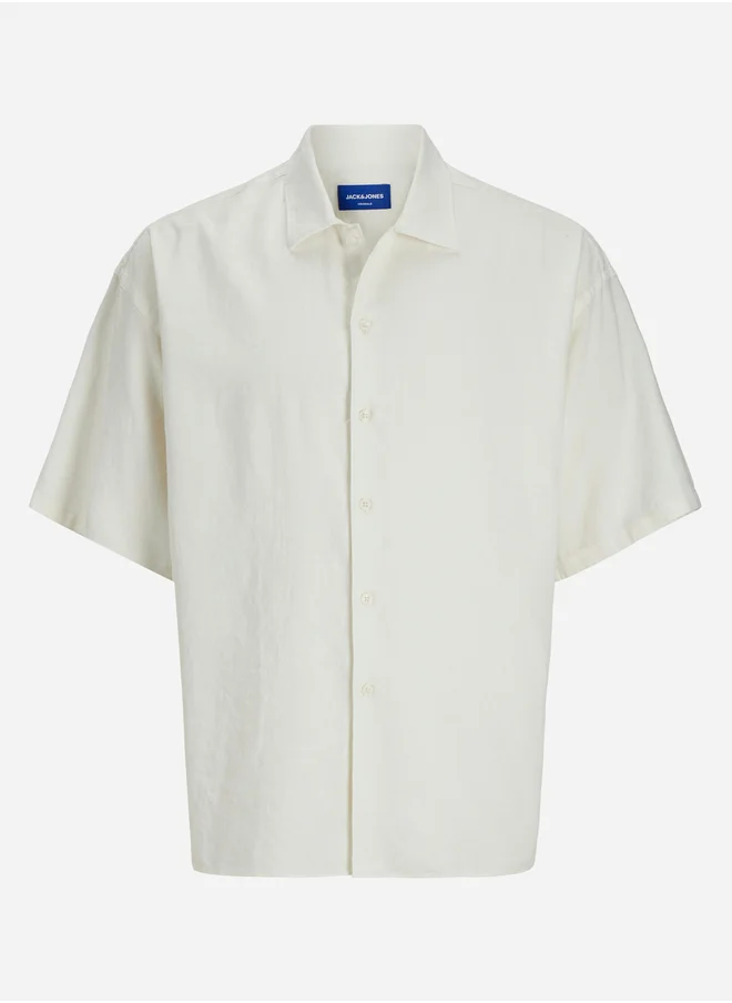 JACK & JONES Jack & Jones Solid Spread Collar Oversized Shirt
