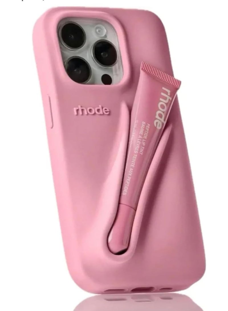 Rhode Iphone 16 Pro Max phone Case Covar Lip Balm Holder in Original Package Muiti Functional Phone Case With Stylish Silicone Travel Bag - Image 1