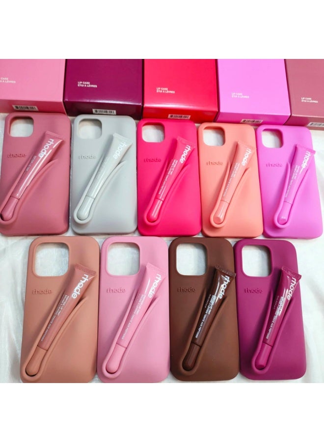 Rhode Iphone 16 Pro Max phone Case Covar Lip Balm Holder in Original Package Muiti Functional Phone Case With Stylish Silicone Travel Bag - Image 2