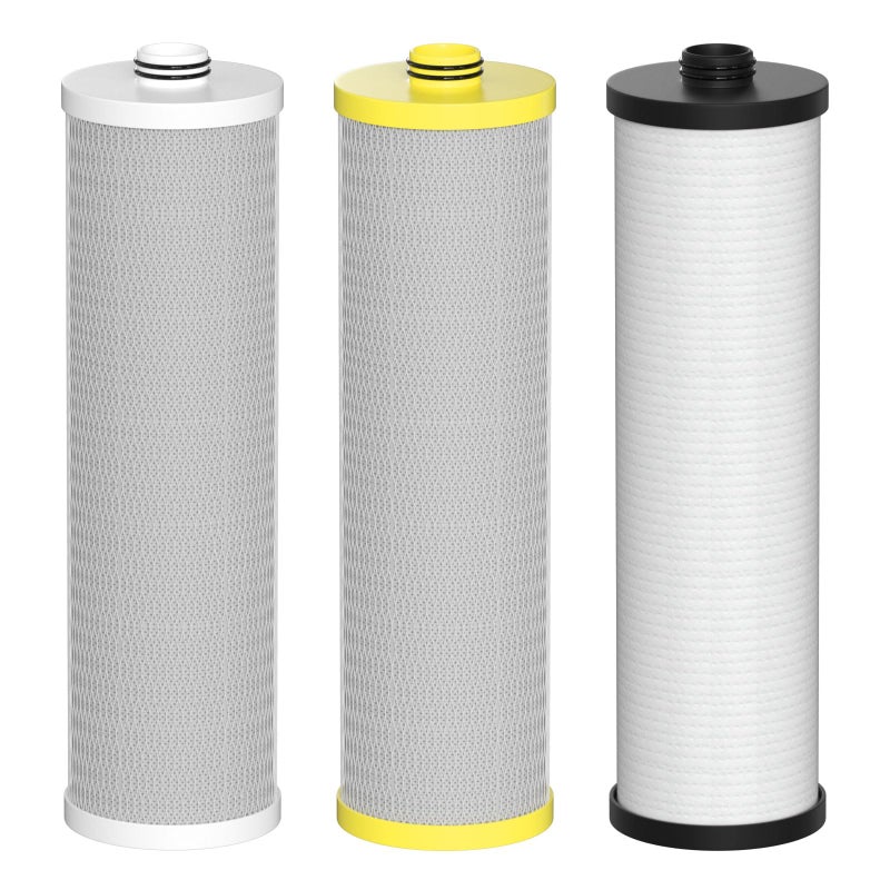 Varycony AQ-5300+R Water Replacement Filter Cartridges Compatible with Aquasana AQ-5300+R, AQ-6300M, AQ-C3M-R/Claryum 3-Stage Max Flow Water Filter 3 Counts - Image 1