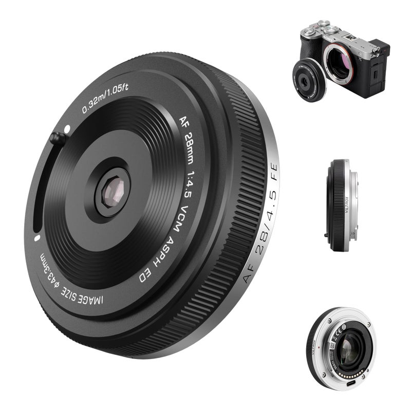 VILTROX AF 28mm F4.5 f/4.5 FE Lens for Sony E Mount, Wide-Angle Full-Frame Auto Focus Lens Compatible with Sony E-Mount Cameras a7C a7SIII a7III a7RIII FX3 ZV-E10 a6700 a6600 a6400 - Image 1