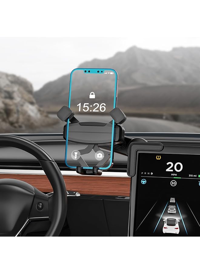 erorex Tesla Phone Mount Car Phone Holder Compatible With Model 3 Y Phone Mount Adjustable 360° Cell Phone Holder For Most Car Screens Tesla 3 Y Accessories Fits For All Iphone And Android Phones  - Image 1