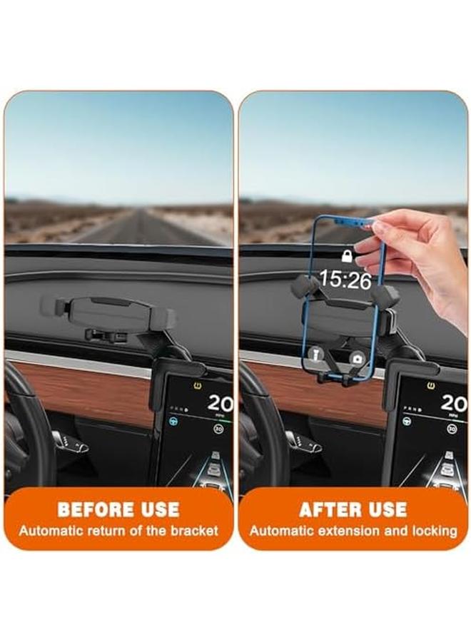 erorex Tesla Phone Mount Car Phone Holder Compatible With Model 3 Y Phone Mount Adjustable 360° Cell Phone Holder For Most Car Screens Tesla 3 Y Accessories Fits For All Iphone And Android Phones  - Image 3