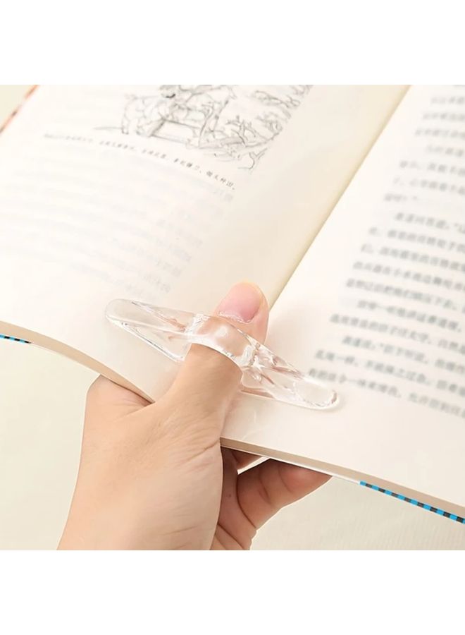 مشبك صفحات كتاب بلاستيكي شفاف 1 قطعة مساعد قراءة مريح، علامة صفحات بدون استخدام اليدين - Image 2