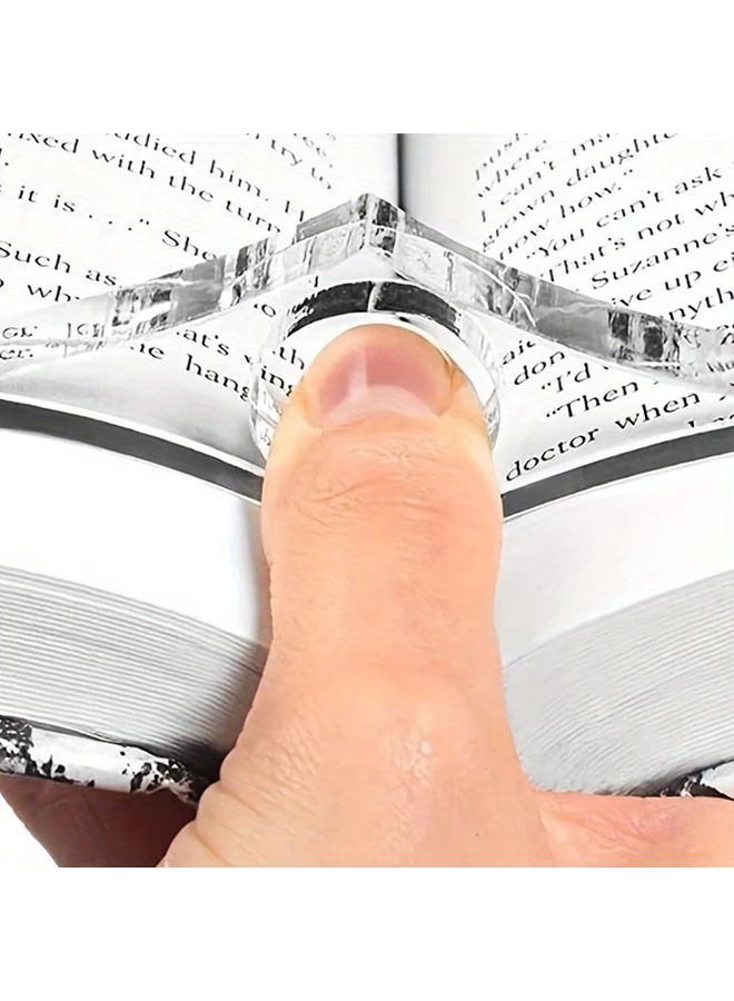 مشبك صفحات كتاب بلاستيكي شفاف 1 قطعة مساعد قراءة مريح، علامة صفحات بدون استخدام اليدين - Image 3