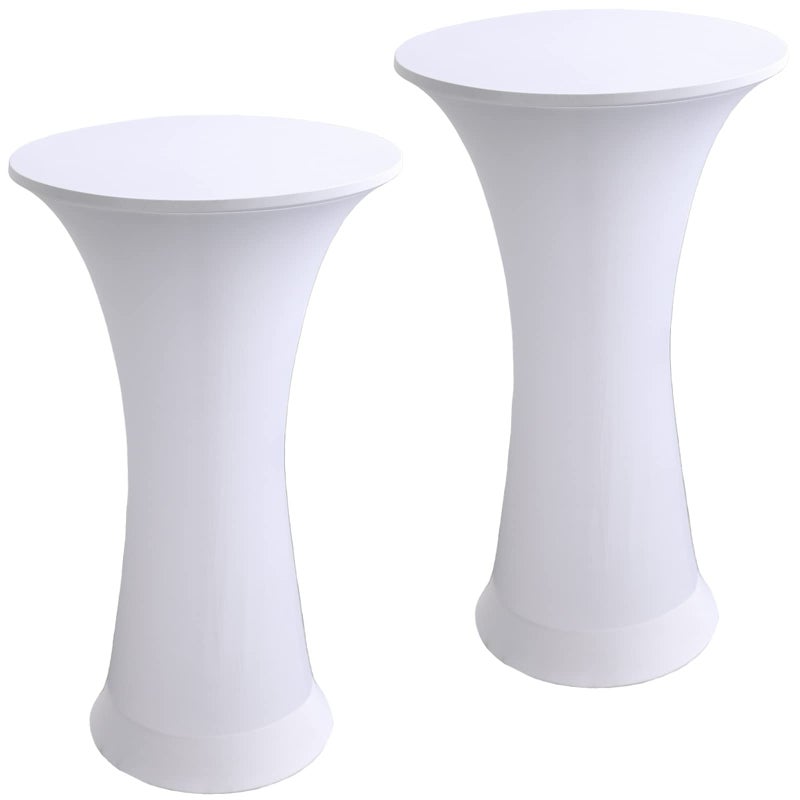 Jusmate Jusmate Cocktail Spandex Stretch Round Tablecloth, 2 Pack 24"x43" Fitted Highboy Stretch Table Cover High Top Round - Image 1