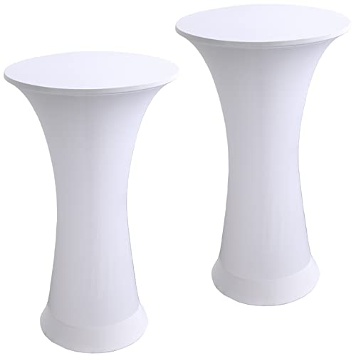 Jusmate Jusmate Cocktail Spandex Stretch Round Tablecloth, 2 Pack 24"x43" Fitted Highboy Stretch Table Cover High Top Round - Image 2