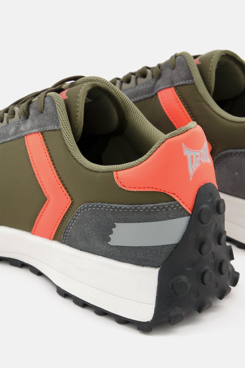TapouT Men Brand Logo Lace Up Sports Shoes, Green  - Image 2