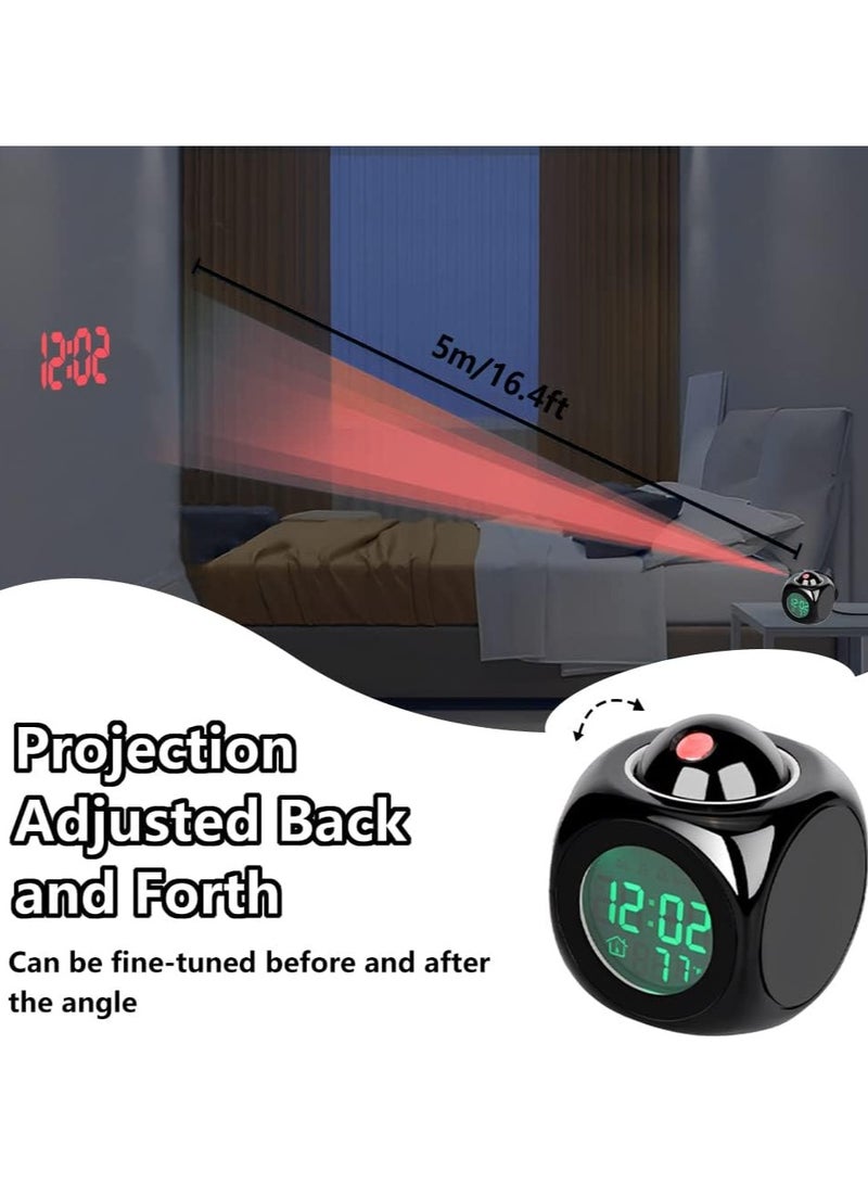 LCD Projection Digital Alarm Clock Black  - Image 2