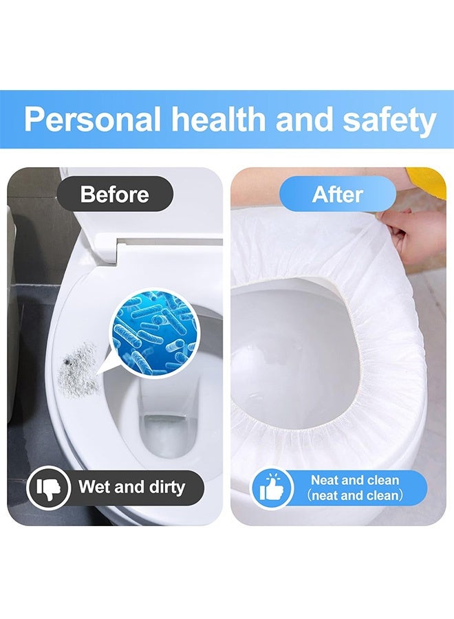 10pcs مرحاض مقعد الحصاري للسفر ، ويغطي مقعد المرحاض المتاح للماء غير المنسوجة النسيج الوسادات الوسادات المحمولة للخروجات مستشفى الفندق العام ، ملفوفة بشكل فردي - Image 4