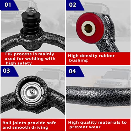 SKUCH 4X4 ACCESSORIES Front Upper Control Arms for 1995-2002 Toyota 4Runner, 2-4'' Lift Tubular Suspension Control Arm w/Ball Joints Compatible with 1995-2004 Toyota Tacoma - Image 3