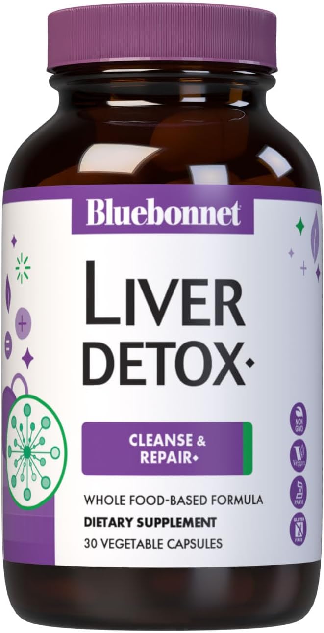 Bluebonnet Nutrition Liver Detox Liver Health Antioxidant Protection SoyFree GlutenFree Kosher Certified NonGMO DairyFree 30 Vegetable Capsules 30 Servings - Image 1