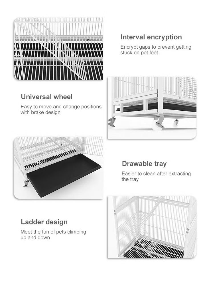 XiuWoo - White Parrot Cages for Large Birds Bird Cage Extra Large Parakeet Parrot Cage for Lovebird Cockatiel Conure Finch with Rolling Stand - Image 1