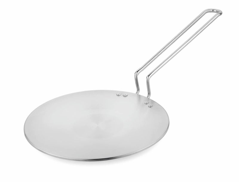 Prabha Stainless Steel Tri-Ply Induction Base Roti Tawa 28cm - Best for Kitchen Use, Sturdy Handle - Ultimate Roti Tawa Solution - Image 1