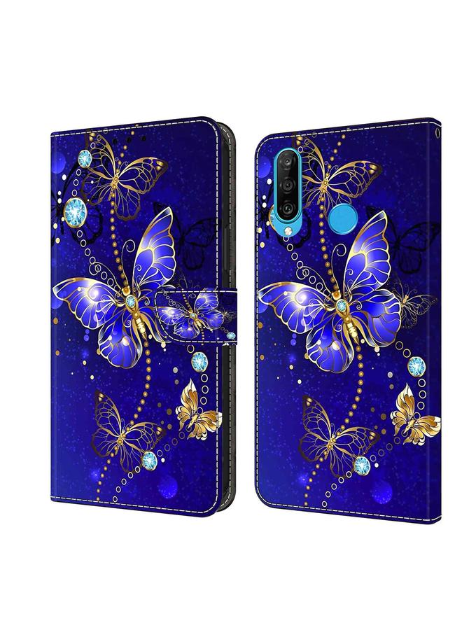 Green Tiger Case For Huawei P30 Lite Crystal 3D Shockproof Protective Leather Phone Case - Image 1