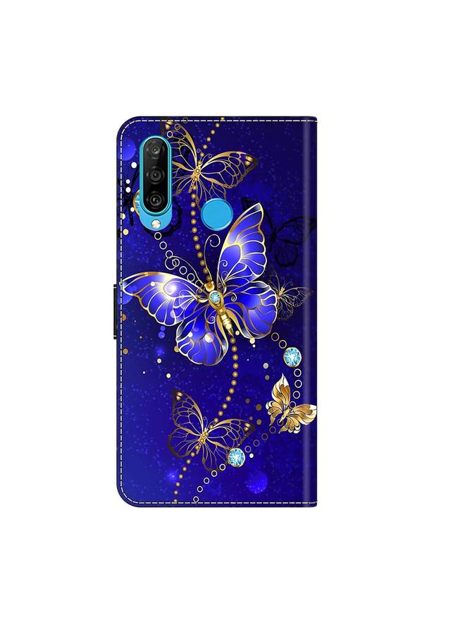 Green Tiger Case For Huawei P30 Lite Crystal 3D Shockproof Protective Leather Phone Case - Image 3
