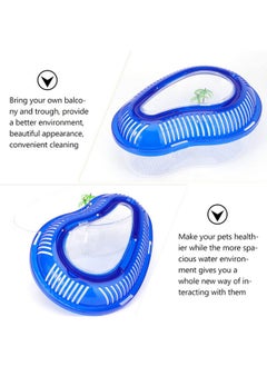 POPETPOP POPETPOP Small Turtle Tank-Turtle Container Reptile Carrier with Cover and Handle-Above Tank Basking(Large)  - Image 5