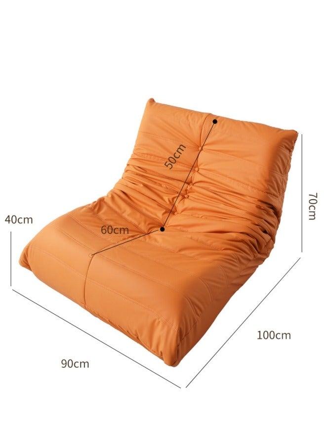 Generic Lazy Sofa Chair Faux Leather High Density Sponge Video Gaming Sofa Chair, Caterpillar Sofa Balcony Bedroom Lounge Chair Single Person Chair 90 * 100 * 70cm, Brown - Image 5