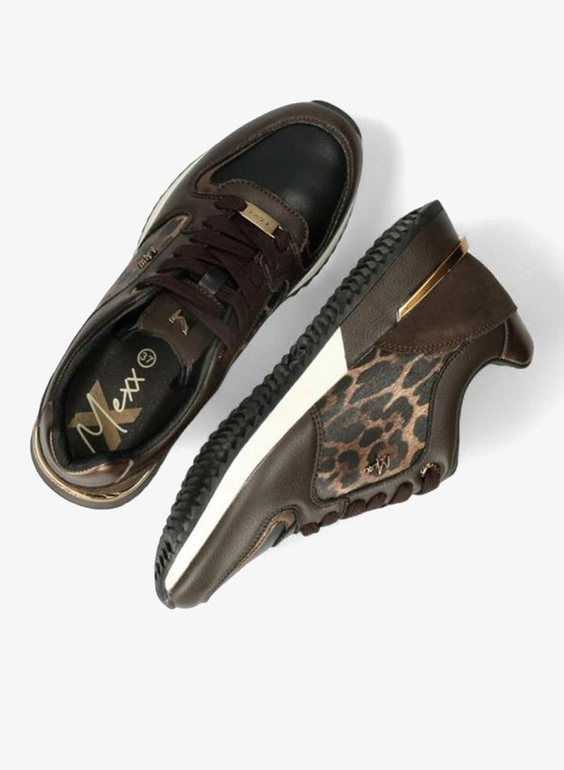 مكس أحذية رياضية جلدية بنقشة حيوانات ورباط - Image 5