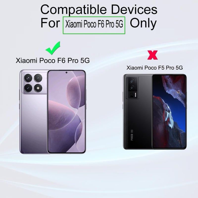 Ibywind 2 Pack Screen Protector For Xiaomi Poco F6 Pro 5G 6.67",9H Hardness Tempered Glass,With 1Pc Camera Lens Protector,1Pc Back Carbon Fiber Film,Easy to install - Image 2