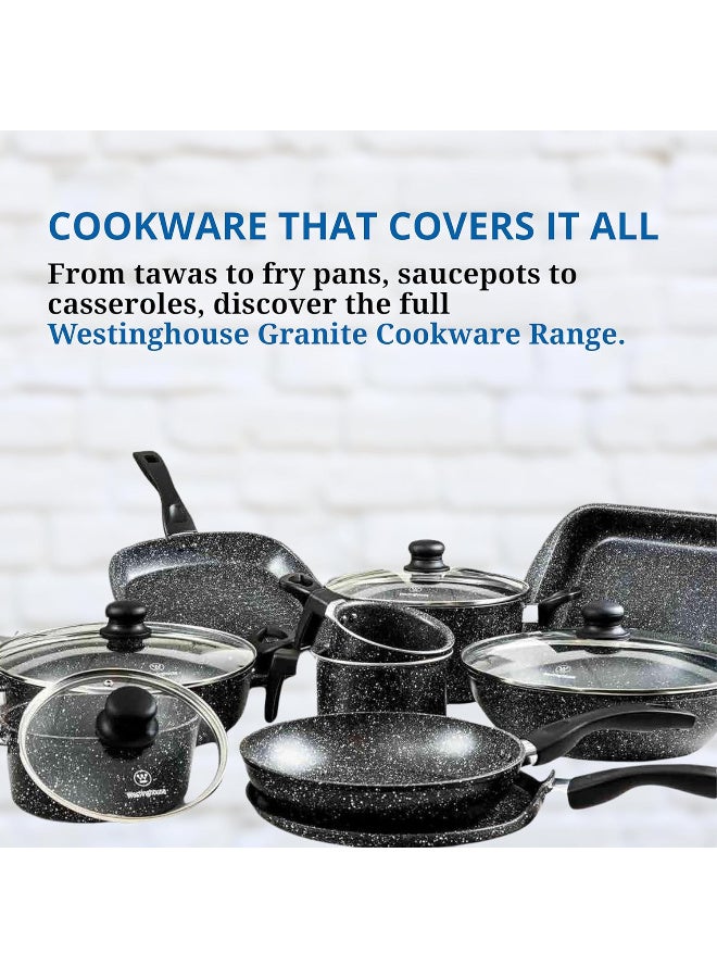 Westinghouse Westinghouse USA Fry Pan - 20 CM - Pressed Aluminium 3 Layers Black Marble, Non-Stick Coating Cookware, Durable & Easy to Clean, Ideal for Cooking Eggs, Pancakes, and More  - Image 2