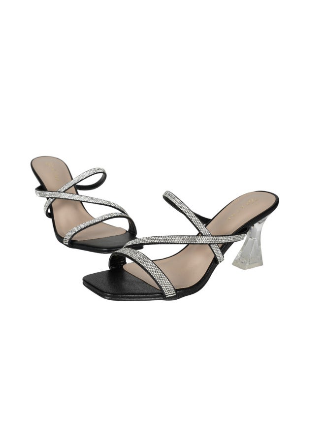 ZAYNA - 221-103 Zayna Ladies  Fashion Mid Heel Slip on 18F2233-19 Black - Image 1