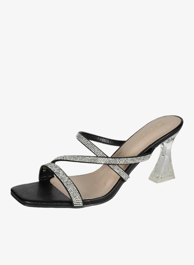 Zayna Black 221-103 Zayna Ladies  Fashion Mid Heel Slip on 18F2233-19 Black for Women | Best Price UAE