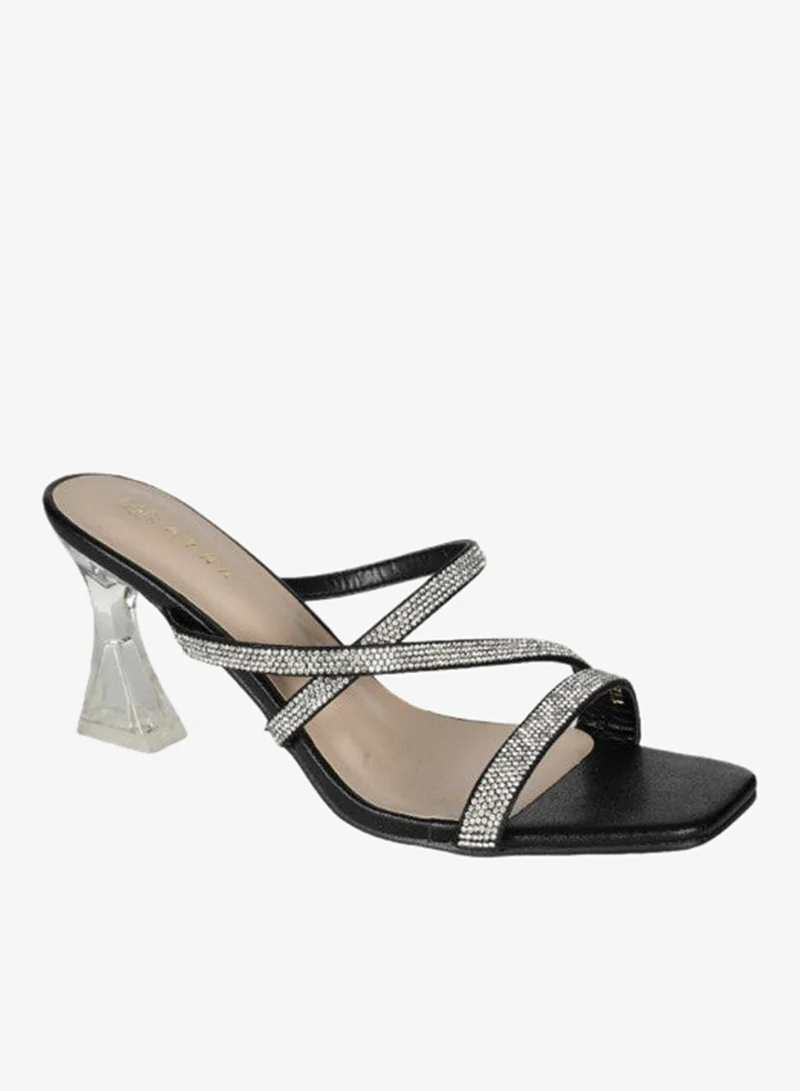 ZAYNA 221-103 Zayna Ladies  Fashion Mid Heel Slip on 18F2233-19 Black