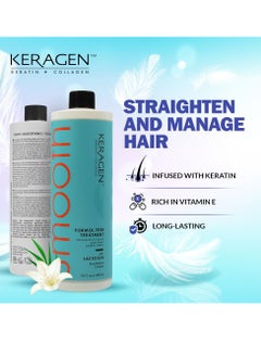 KERAGEN KERAGEN Formaldehyde Free Brazilian Keratin Smoothing Treatment - Blowout Straightening System for Dry and Damaged Hair, 16 Oz - Eliminate Curls and Frizz, Fine to Medium Hair  - Image 4