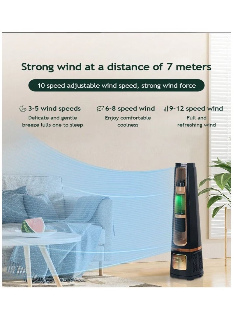 SILVER CREST - Silver Crest 5 in 1 Smart Bladeless Fan with Multifunctional Aromatherapy Diffuser Fan Water Droplets Fan Humidifier Air Cooler Fan and Remote Control Air Purifier Fan & Tower fan - Image 1