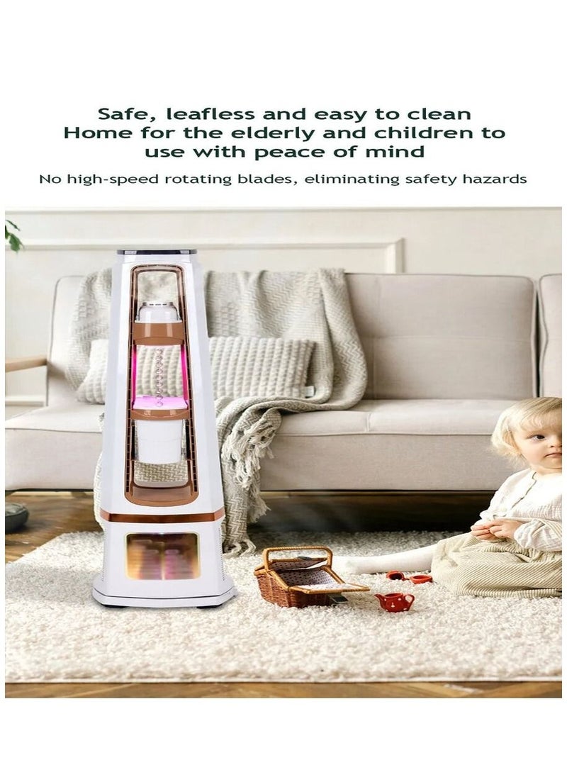 SILVER CREST - Silver Crest 5 in 1 Smart Bladeless Fan with Multifunctional Aromatherapy Diffuser Fan Water Droplets Fan Humidifier Air Cooler Fan and Remote Control Air Purifier Fan & Tower fan - Image 1