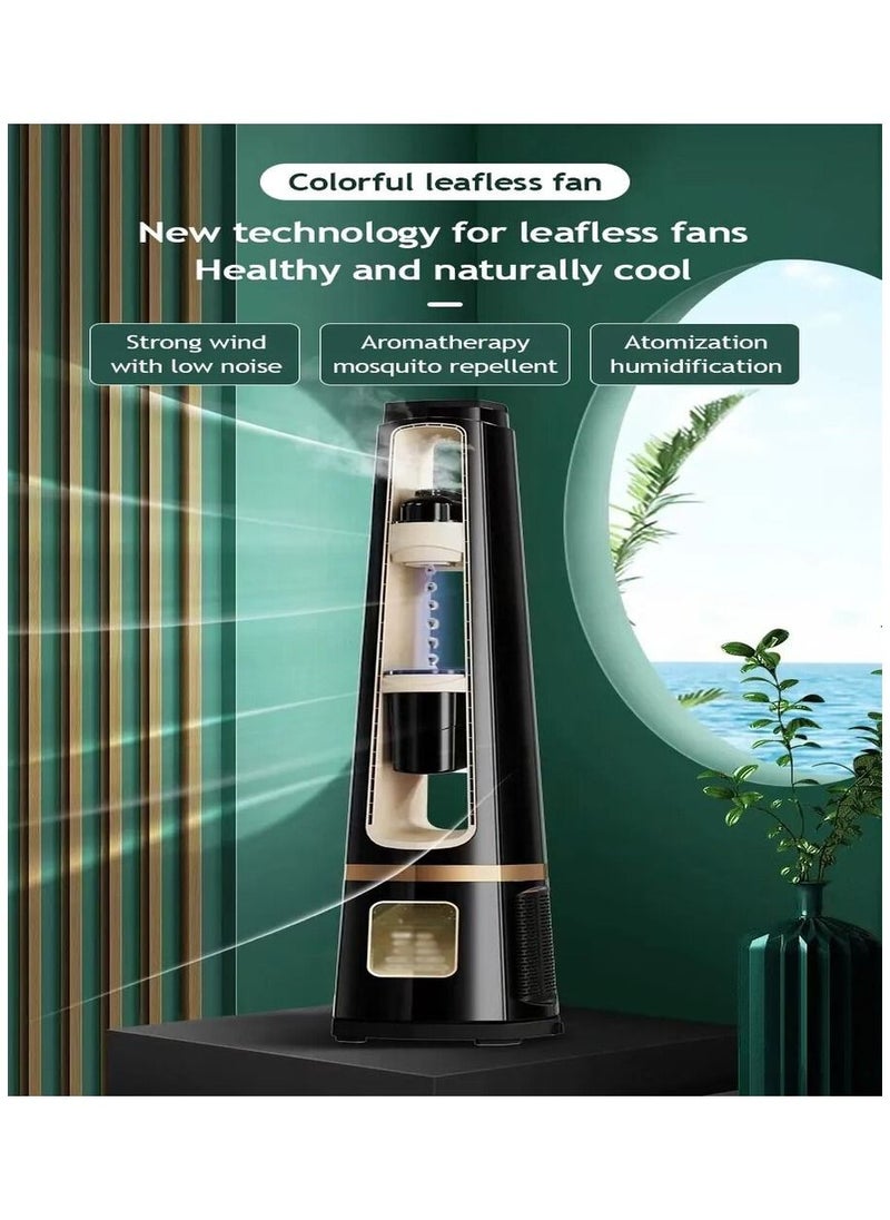 SILVER CREST - Silver Crest 5 in 1 Smart Bladeless Fan with Multifunctional Aromatherapy Diffuser Fan Water Droplets Fan Humidifier Air Cooler Fan and Remote Control Air Purifier Fan & Tower fan - Image 1