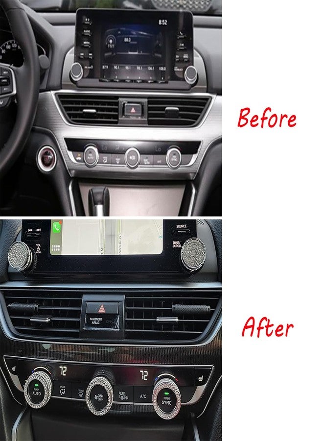 TLIFORT Climate Control Switch Knob Touch Screen Button Bling for Honda Accord Sedan Inspire Touring Sport EX EX-L LX 10th 2018-2022(5pcs) - Image 2
