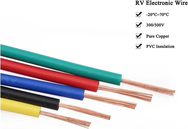 سلك نحاسي RAHBI RV كابل مرن كابل كهربائي PVC كابل كهربائي 300/500 فولت سلك مرن أحادي النواة متعدد الشعيرات لأسلاك الصوت بشكل مريح (اللون: أصفر، الحجم: 10 أمتار - 15AWG (1.5 مم²)) - Image 2
