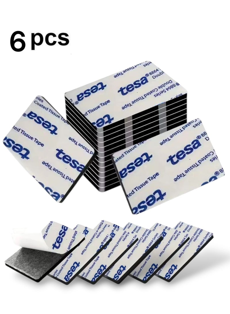 Tesa 6 Pieces Double-Sided Sponge Adhesive Tape Heavy Duty Double-Sided Adhesive Tape Super Strong Hold Waterproof, Moisture Resistant, Non-Slip, Long Lasting, Flexible in Temperature Changes Sponge Tape is useful and convenient to use in homes, offices, school classrooms, clinics, shops, and even cars. You can install murals, pictures, certificates, and licenses without drilling the wall, even hanging bathroom and kitchen shelves, and inside the house. It is also used in cars. You can install the dash cam on the windshield or rear window and install the car phone holder. When removing the tape, it is removed without damage or glue residue. You can clean it a little and it is removed easily. The size of the piece is 5 * 3 cm. - Image 1