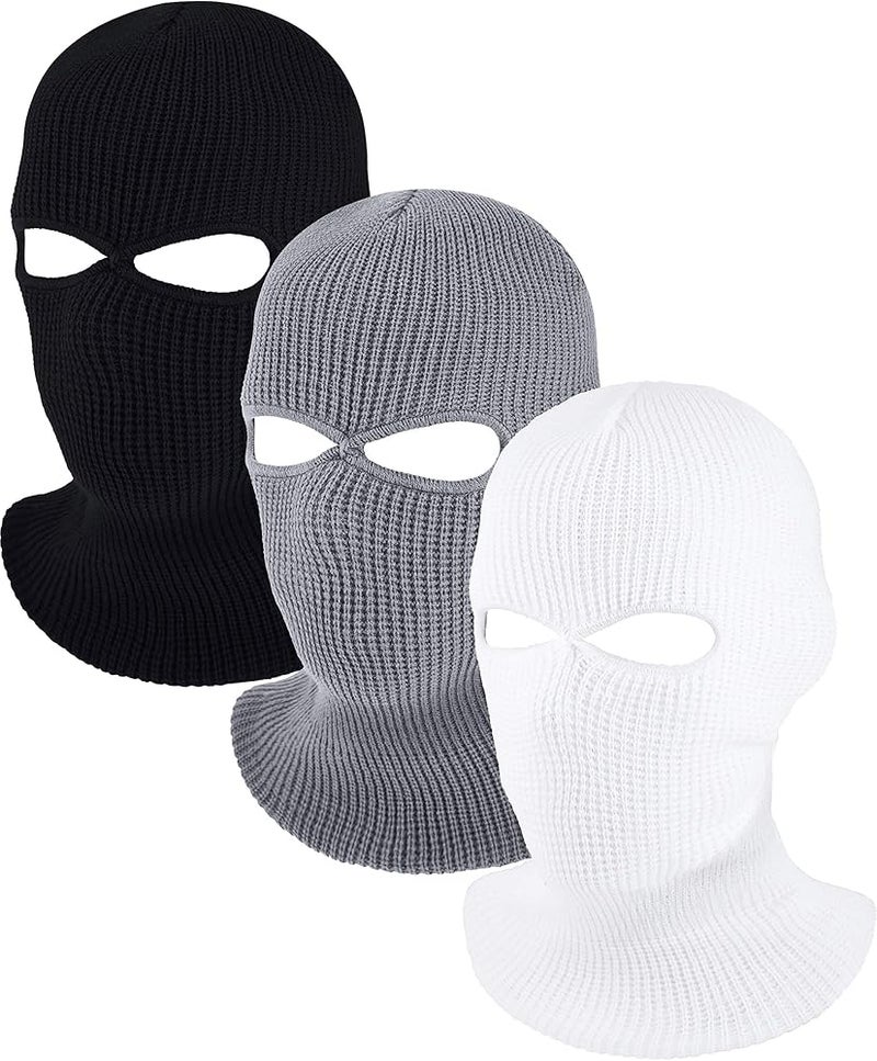 ELECDON 3-Hole Full Face Cover Winter Outdoor Sport Knitted Face Cover Ski Adult Balaclava Headwrap Full Face Mask Motorcycle Cycling Snowboard Gear for Outdoor Sports for Men Women - Image 1