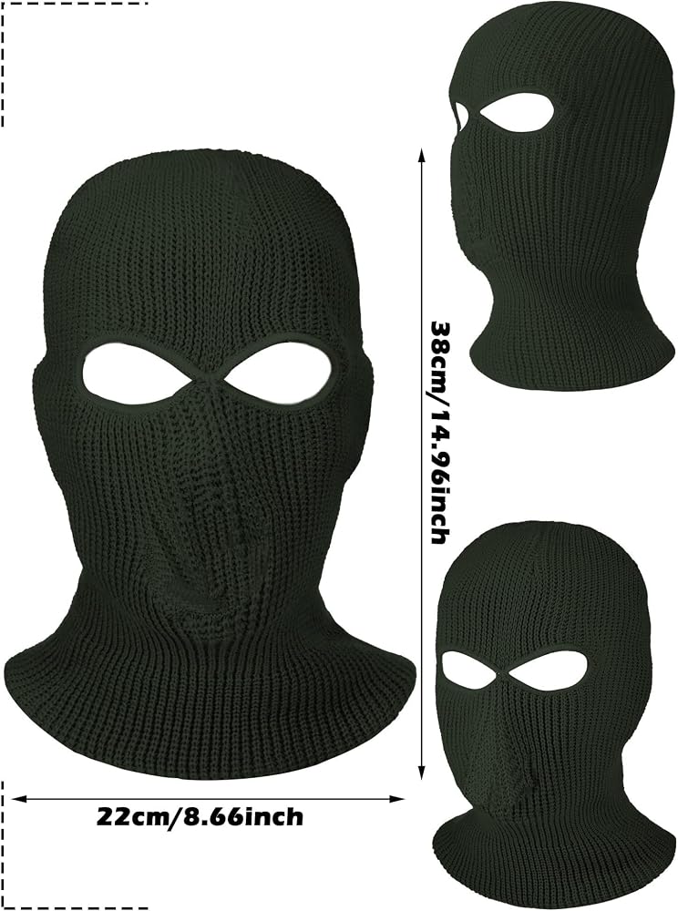 ELECDON 3-Hole Full Face Cover Winter Outdoor Sport Knitted Face Cover Ski Adult Balaclava Headwrap Full Face Mask Motorcycle Cycling Snowboard Gear for Outdoor Sports for Men Women - Image 5