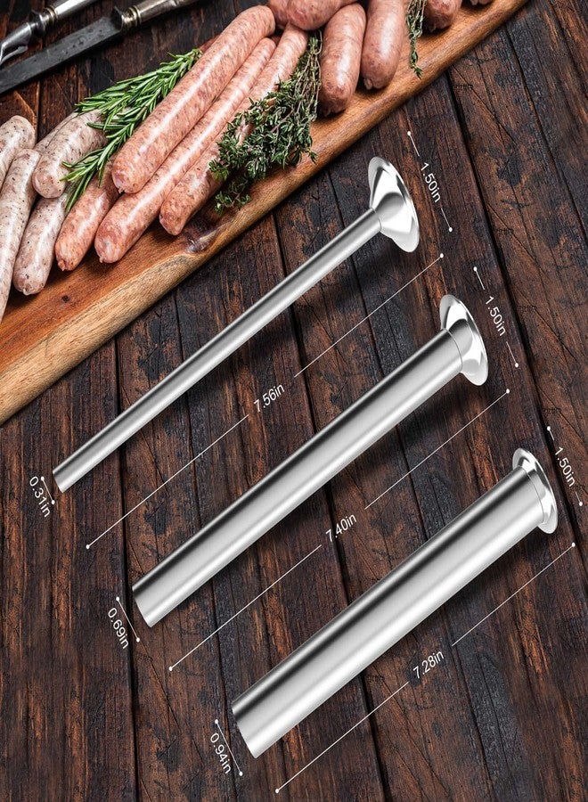 Wutfly 3-Size Stainless Steel Sausage Stuffer Tubes Kit - Replacement Funnels for LEM Sausage Stuffers (Includes 3/4", 1/2", 3/8" Sizes) - Image 2