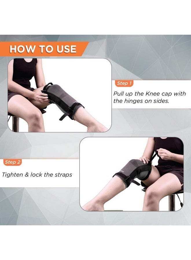 VISSCO Vissco Elastic Knee Cap with Hinges, Knee Support to provide Knee Pain Relief, for Sports, Football, Cricket, Walking And Workout (SINGLE) - Large (Grey) - Image 4
