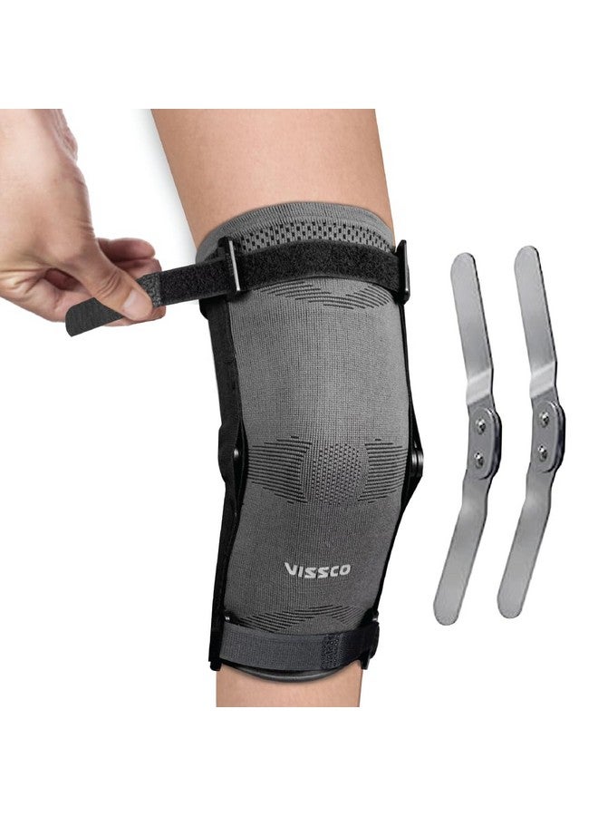 VISSCO Vissco Elastic Knee Cap with Hinges, Knee Support to provide Knee Pain Relief, for Sports, Football, Cricket, Walking And Workout (SINGLE) - Large (Grey) - Image 1