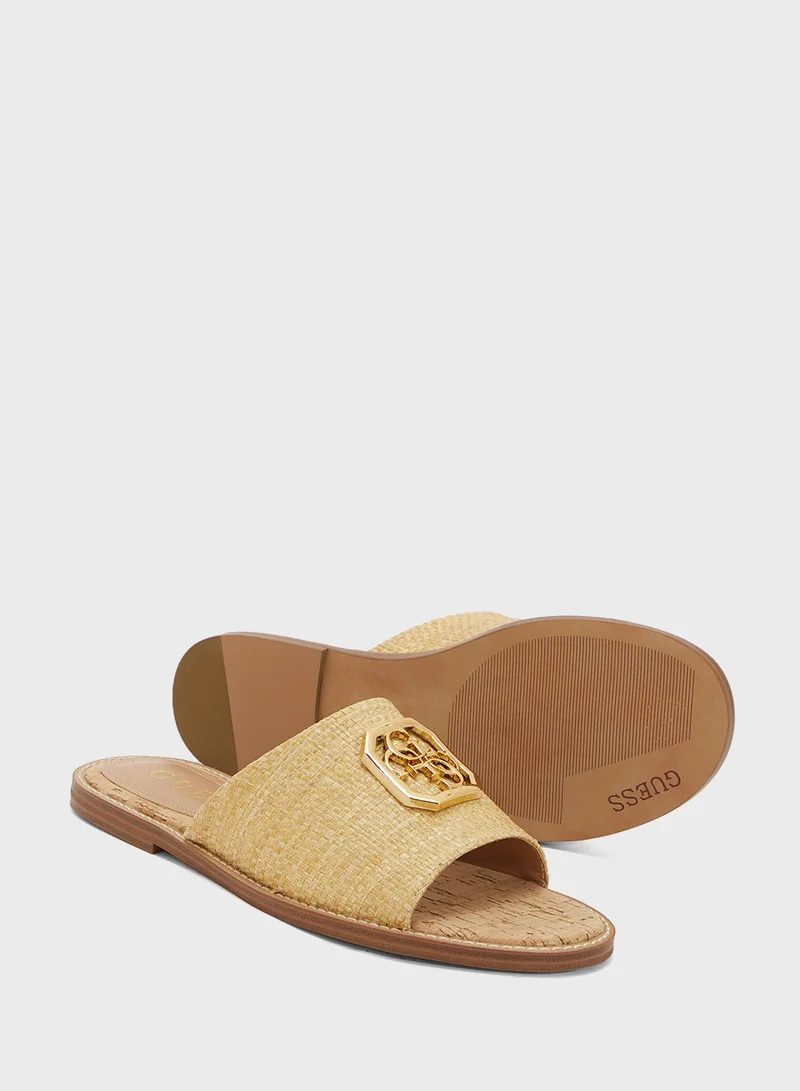جس Single Strap Flat Sandals