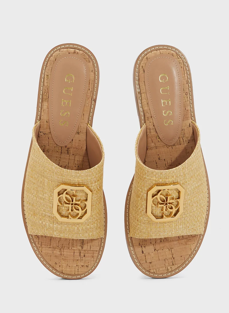 جس Single Strap Flat Sandals