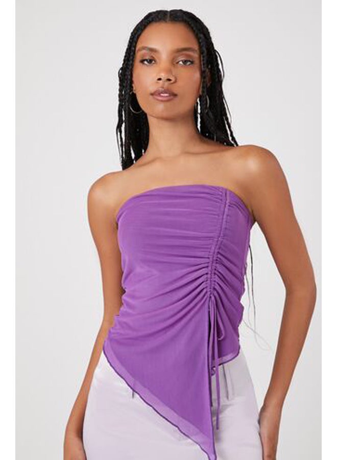 FOREVER 21 Asymmetrical Drawstring Tube Top - Image 1